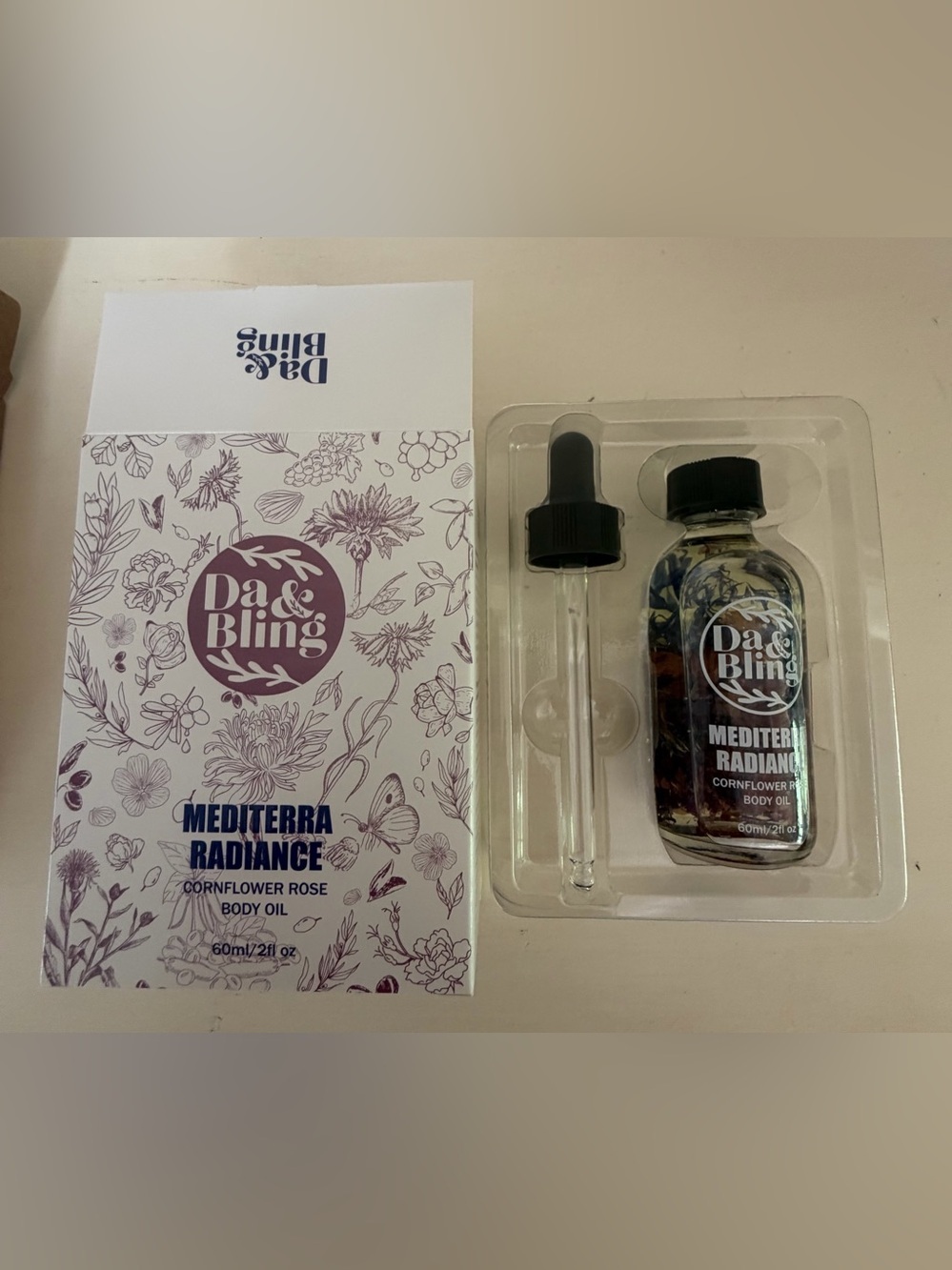 NWT Mediterra Radiance Cornflower Rose Body Oil